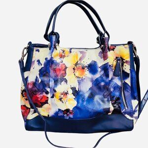 👜 Sharif 1827 Floral Watercolor Leather Hobo / Shoulder Bag 👜